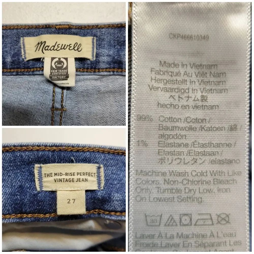 Madewell The Mid Rise Perfect Vintage Jean Denim Blue Jeans - Picture 10 of 10